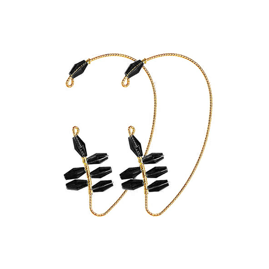 Crystal Vintage Ear Cuff Earrings|(Black/Blue/Red)