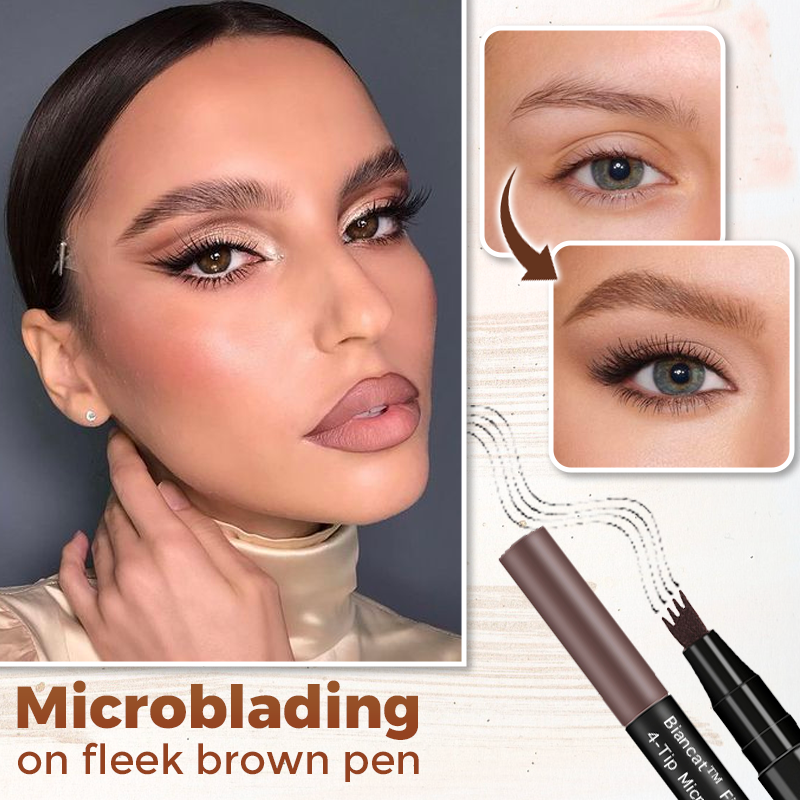 Amazon.com : Waterproof Eyebrow Pen - Microblading Tattoo Brow Pencil, 24  Hours Long Lasting, Creates Natural Looking (4# Jet Black) : Beauty &  Personal Care